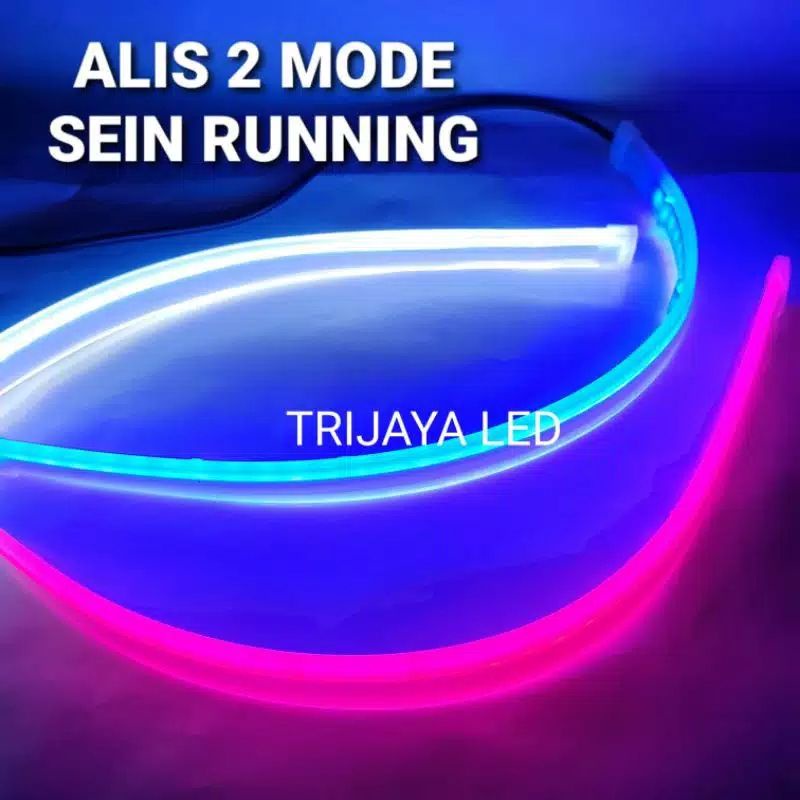 Lampu LED Alis DRL 30 cm 60 cm Senja Sein Running Sen Motor Mobil 2 Mode Fleksibel Slim-1