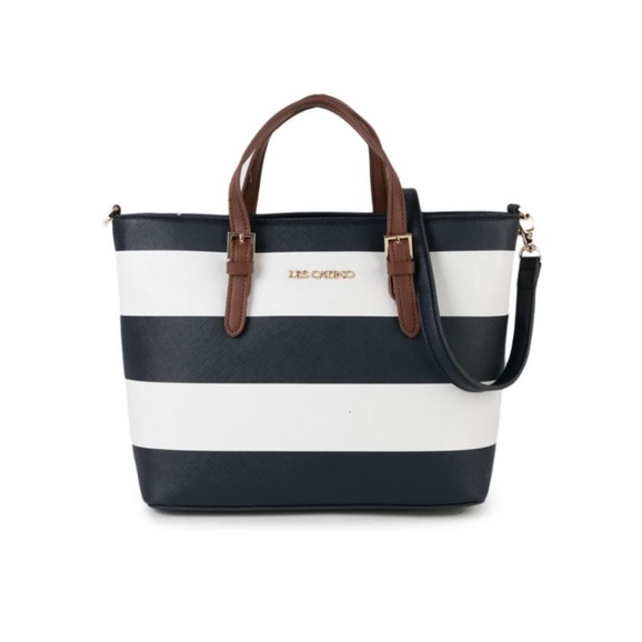 Les Catino Micronesia Tote S Big Stripe Navy White