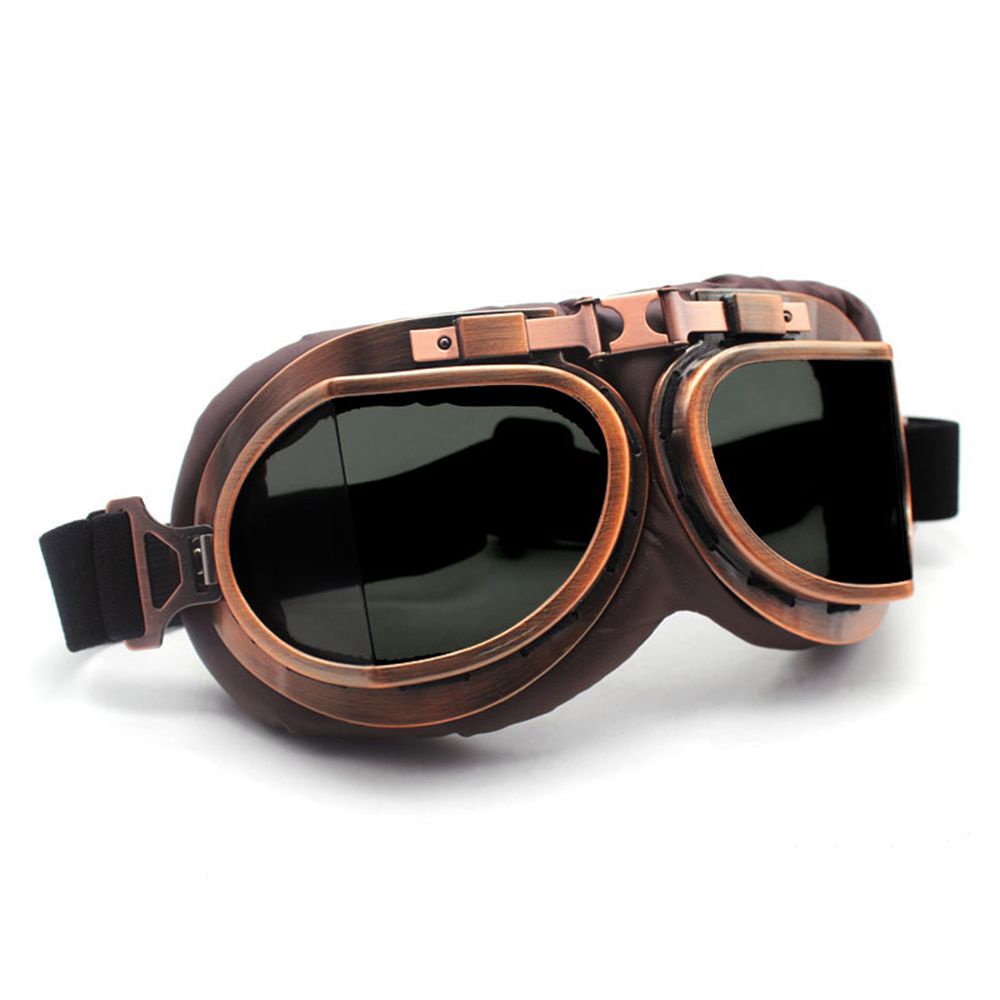 TOP Eye Protection Pilot Vintage Motorcycle Glasses Retro Goggles Dustproof Protective Gears Lens Frame Snowboard Sunglasses Cruiser Scooter/Multicolor