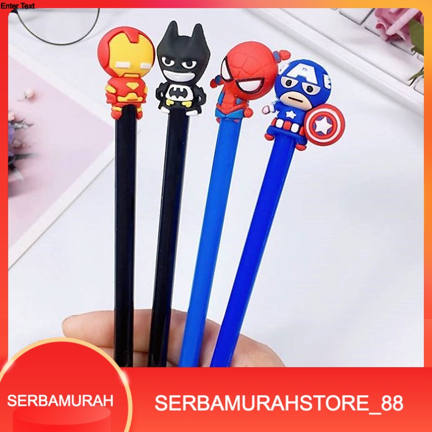 

Murah Pena SuperHero 3D Pulpen Alat Tulis Sekolah Stationery Pena Gel
