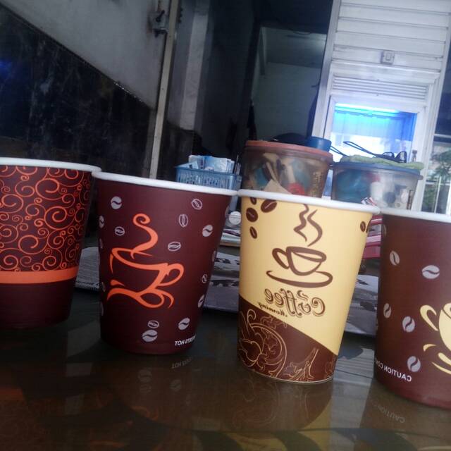 Cup paper kopi tahan panas dan dingin isi 50 pcs/bngkus