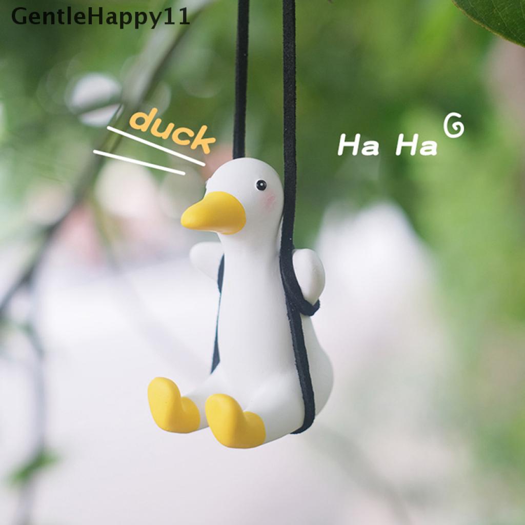 Gentlehappy Cute Little Duck Mobil Liontin Dekorasi Bebek Swing Auto Spion Pendant