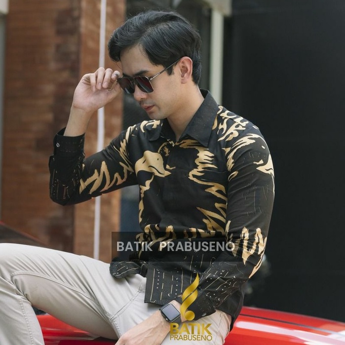 Baju Kemeja Batik Pria Lengan Panjang Slim Fit Slimfit Original Prabuseno Full Furing Jumbo Modern P