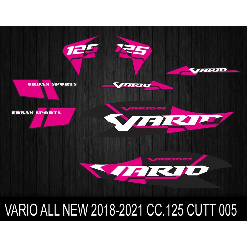 STIKER STRIPING VARIASI HONDA VARIO ALL NEW 2018-2021CC125 HITAM KUNING MAGENTA CUTT005