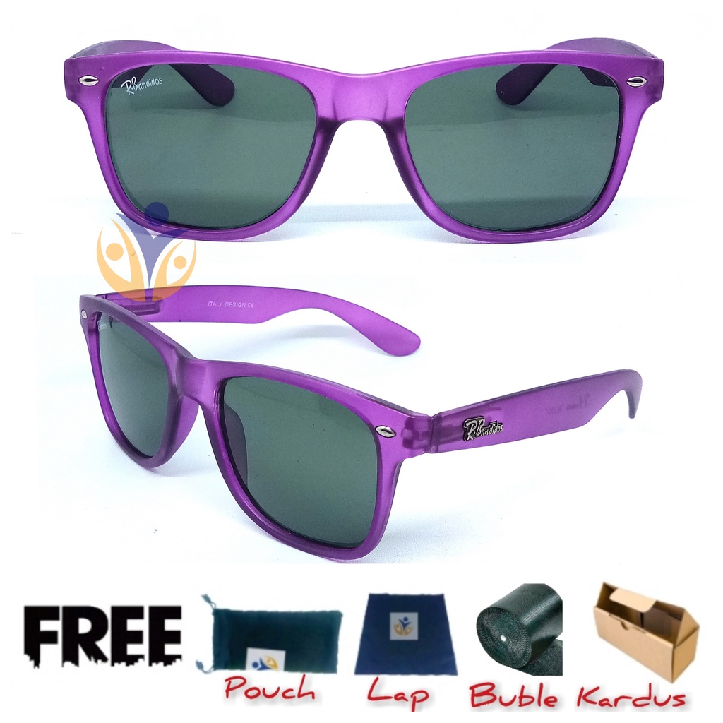 Kacamata hitam doff matte model sukarno wf classic uv protection
