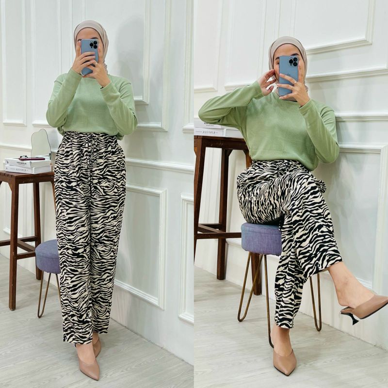KULOT HIGHWAIST MOTIF ZEBRA/KULOT RAYON MOTIF/CELANA KULOT HW/ZEBRA