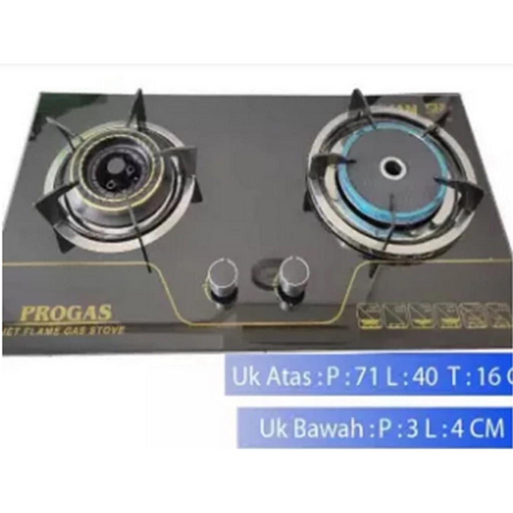 Kompor Gas Tanam 2 Tungku Progas Api Biru infrared/Bara