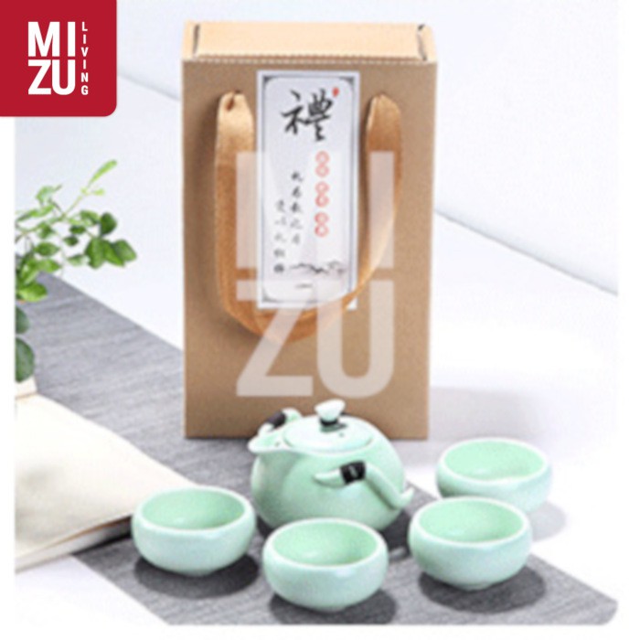 OOLONG Classic Chinese Tea Pot SET 4 Cups Ceramic With Gift Box Teko 4 Cangkir Teh Keramik