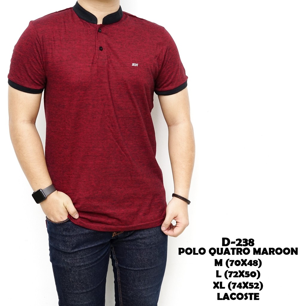 POLO SHIRT SHANGHAI POLOSHIRT KAOS KERAH BERKERAH DISTRO POLOS COWOK PRIA LACOSTE MERAH MARUN D238