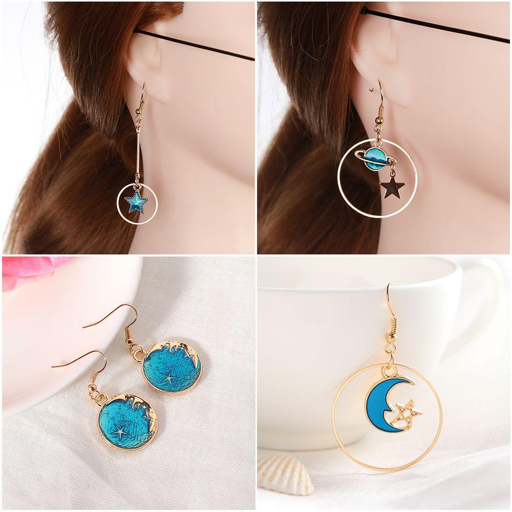 Lily Symphony Earrings Geometris Perhiasan Wanita Suasana Liontin