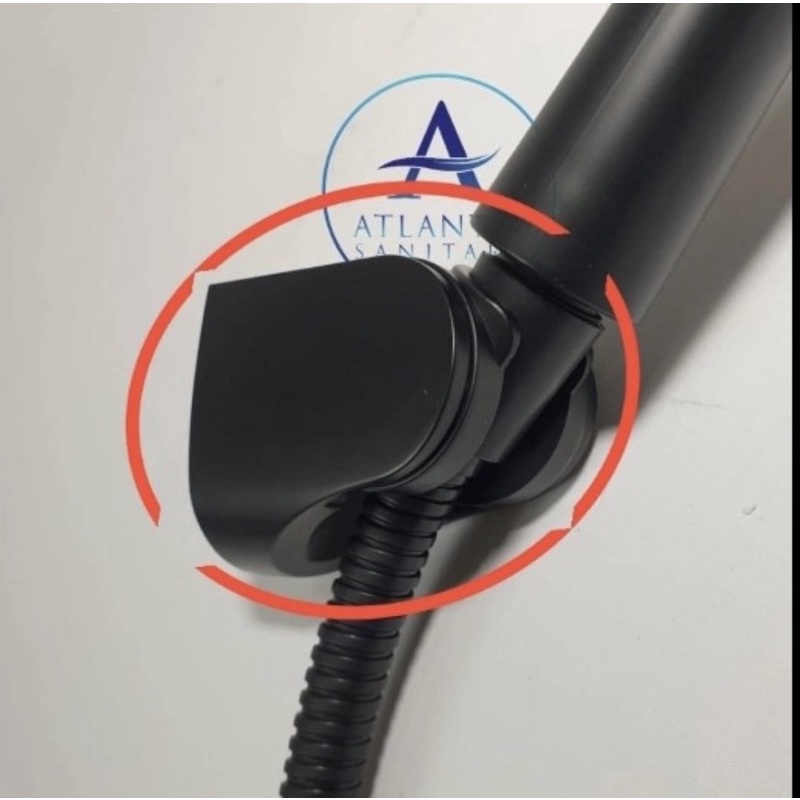 Dudukan shower warna hitam / Gantungan shower hitam / braket shower black