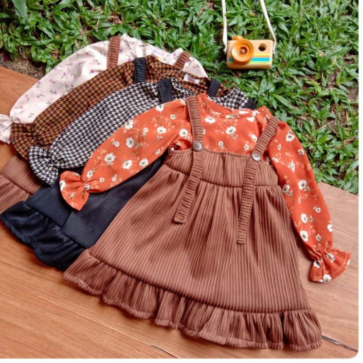 Top Produk.. Dress Overall Tunik Anak Leoni Set Dress Overall Anak Perempuan (usia 1-4 tahun)