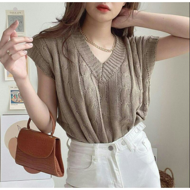 Atasan Top Rajut V Zalia