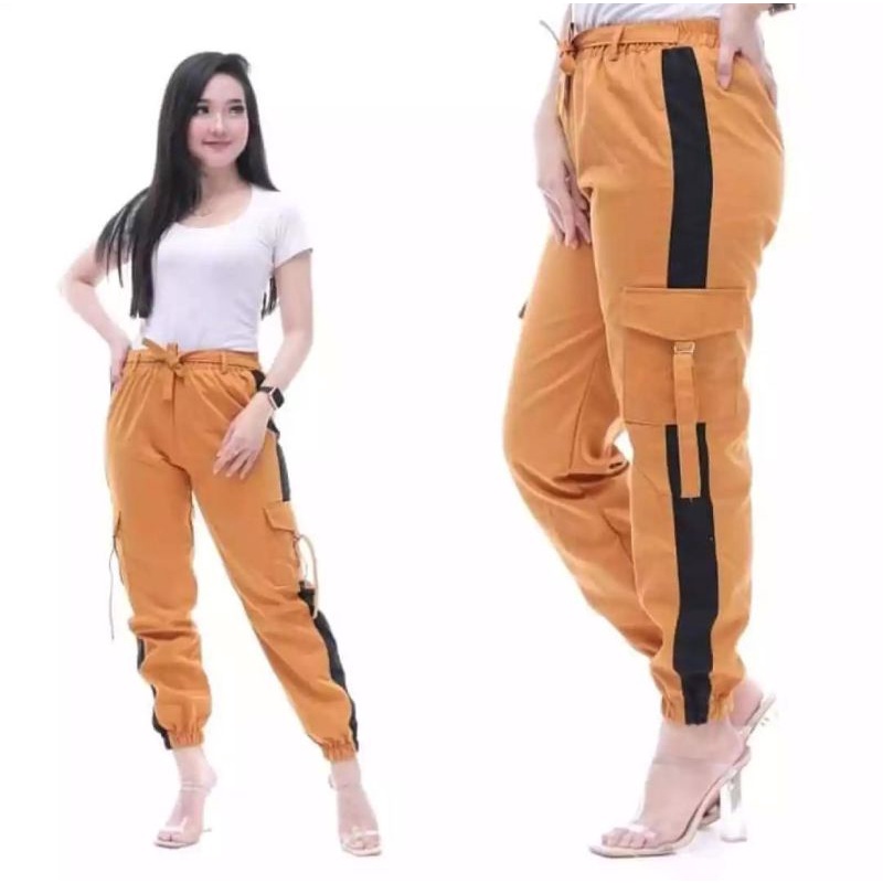 (S M L XL XXL) Celana jogger wanita cargo pants Celana Baggypant