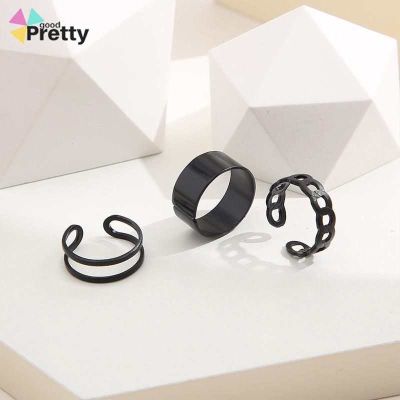 3pcs / Set Cincin Jari Knuckle Gaya Vintage Punk Hip-Hop Korea Untuk Pria Dan Wanita - PD