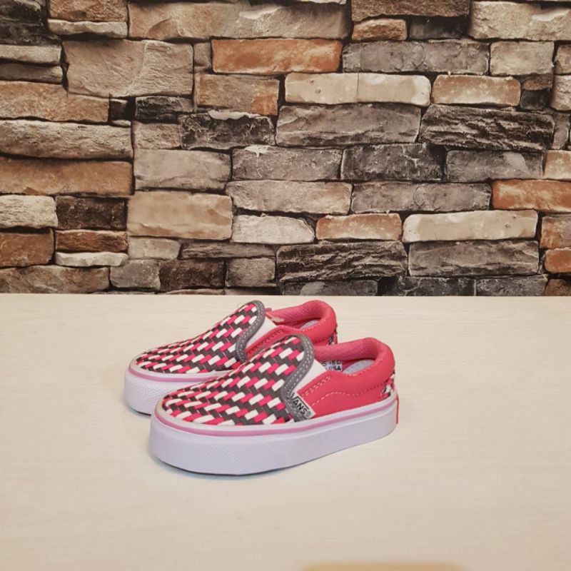 SEPATU ANAK VANS SLIP ON PEREMPUAN PREMIUM HIGH QUALITY SEPATU SLIP ON ANAK PINK