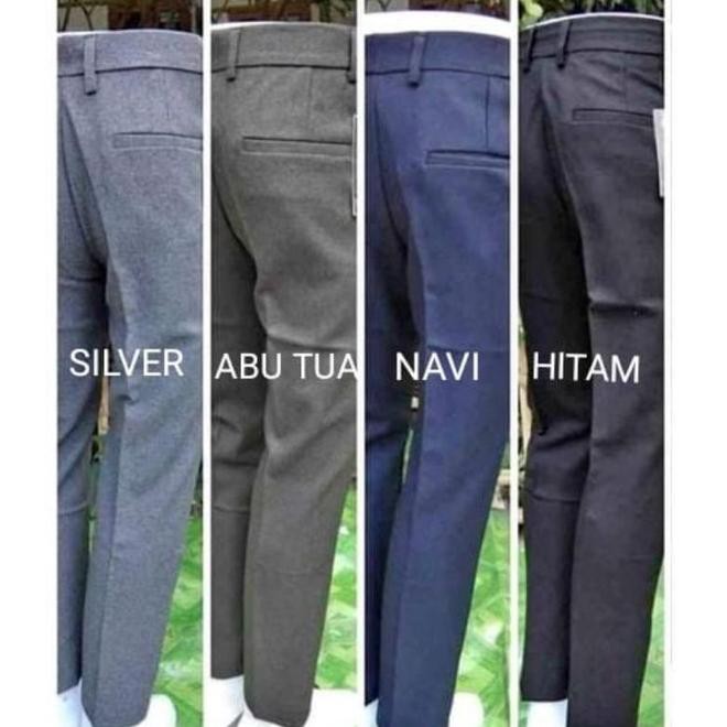 [KODE G7184] CELANA KERJA, CELANA FORMAL, CELANA BAHAN PRIA SLIMFIT BAHAN DASAR KAIN WOOL, HITAM ABU