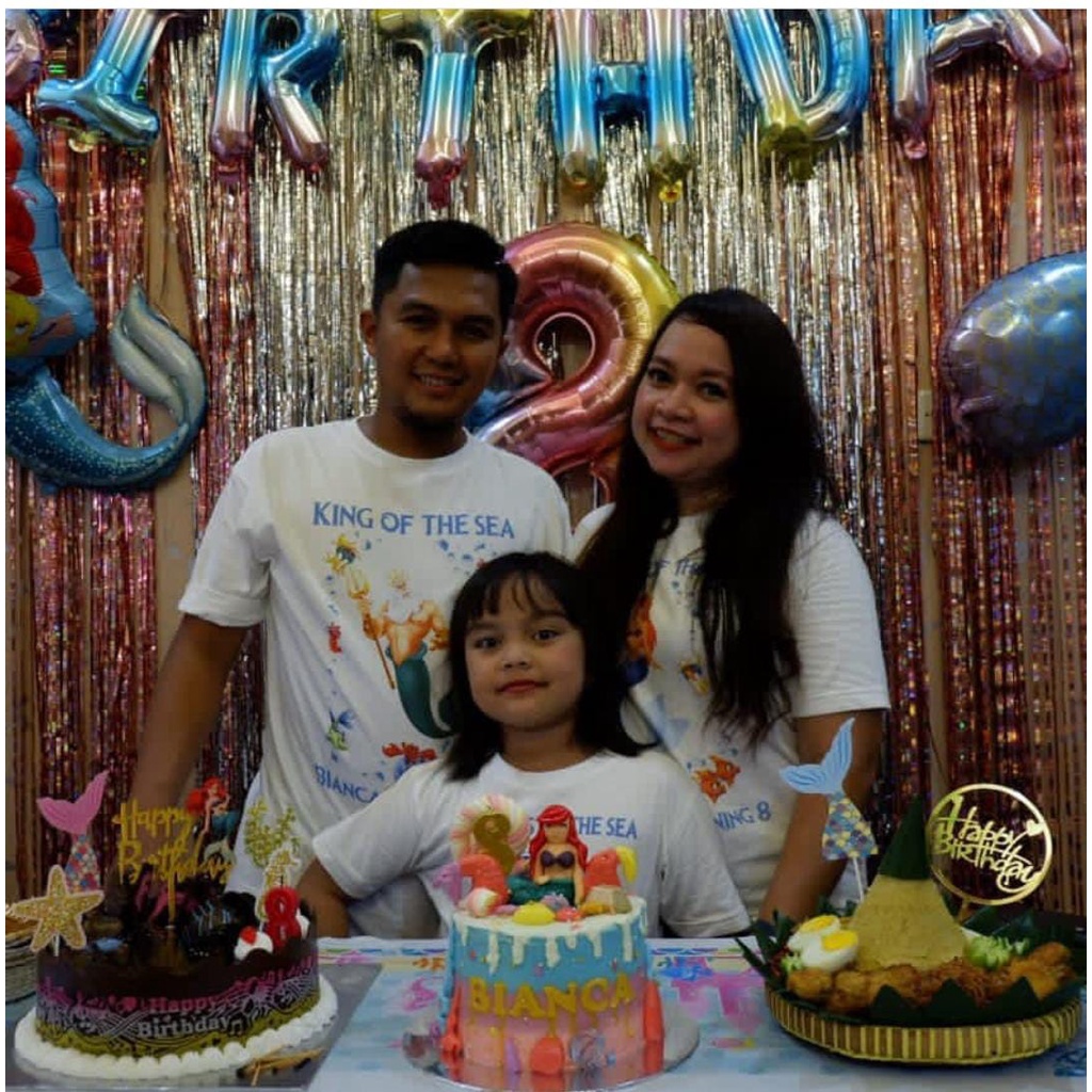 kaos custom ultah princess ariel mermaid / Kaos ultah / Birthday / MERMAID ariel