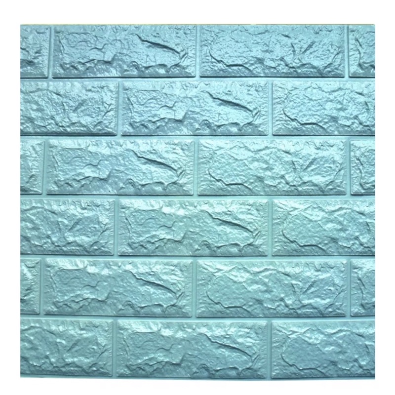 wallpaper 3D Foam / wallfoam dinding 3D Motif bata-biru muda