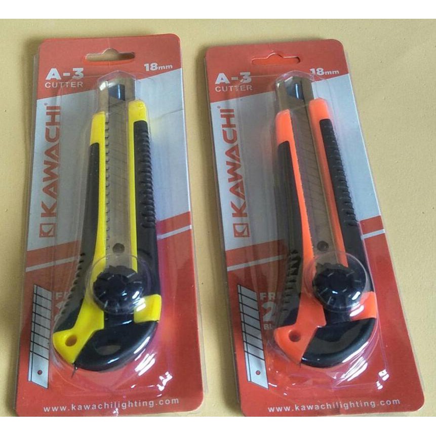 Pisau , Cutter , Cuter A3 Gagang anti slip Kawachi free 2pcs mata pisau