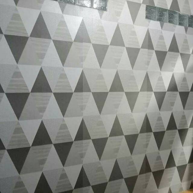 Wallpaper dinding kode 5346 segitiga hitam murah berkualitas
