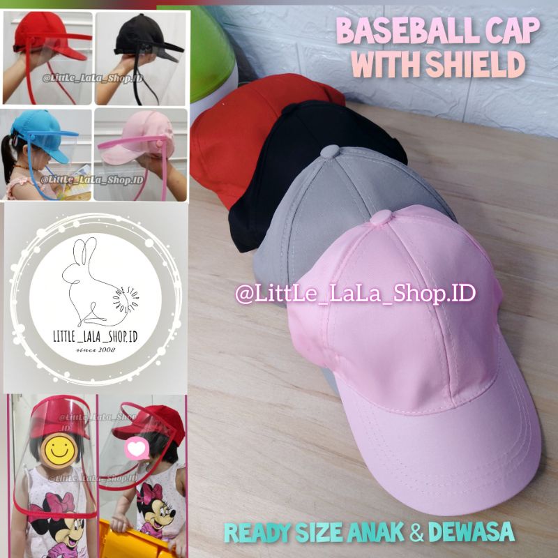 Topi Baseball Cap/topi face shield/topi shield BaseBall Cap Anak dan Dewasa dengan visor faceshield 