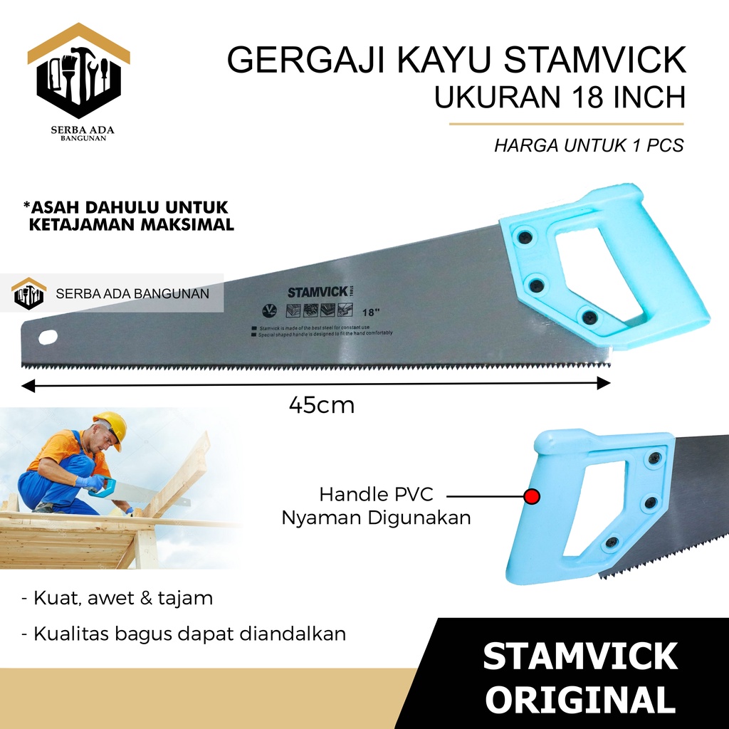 STAMVICK Gergaji 18&quot; ORIGINAL 100% BY STAMVICK/ GERGAJI GAGANG FIBER STAMVICK 18INCH