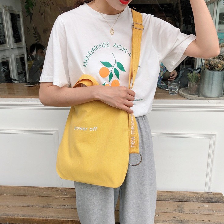 TC-55 tas kanvas canvas kampus wanita selempang import jepang korea high quality
