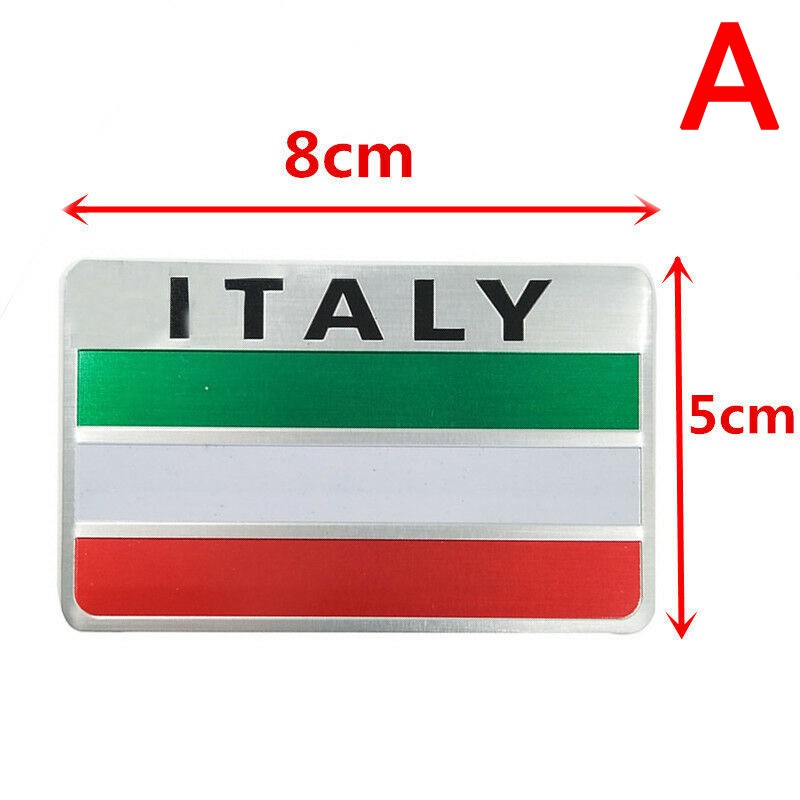 Skid Stiker Emblem 3D Motif Bendera Italia Bahan Aluminum Metal Untuk Dekorasi Mobil