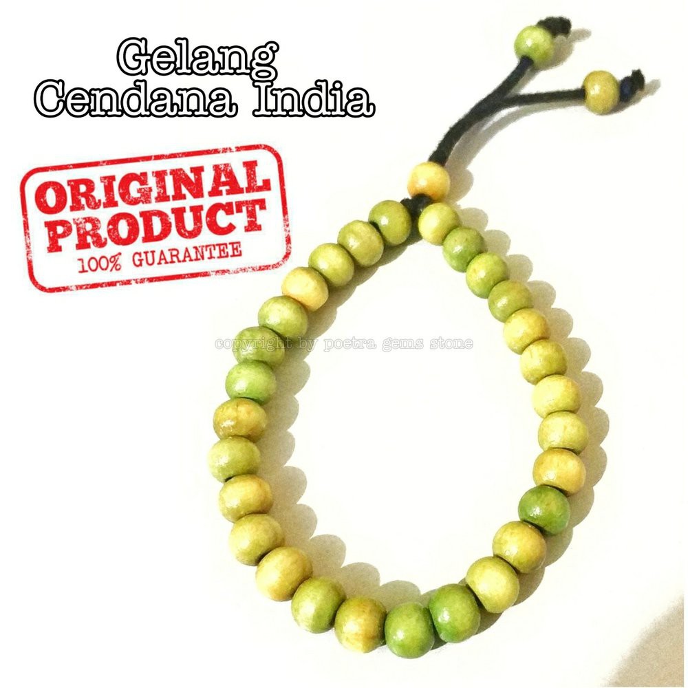 GELANG KAYU CENDANA HIJAU INDIA ASLI