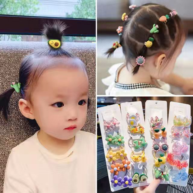 Ikat Rambut Korea Aksen Bunga DIY Fashion Untuk Wanita / Ikat Karet Rambut Bunga Gaya Korea Wanita 1 pack 10pcs