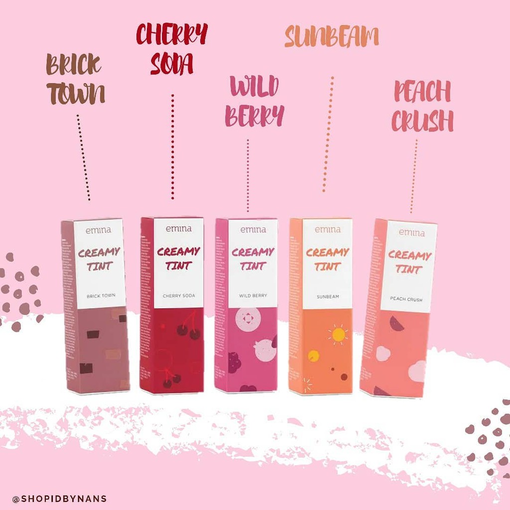 Jual Emina Creamy Tint Lip Cream Lip Tint Matte Brick Town Cherry Soda