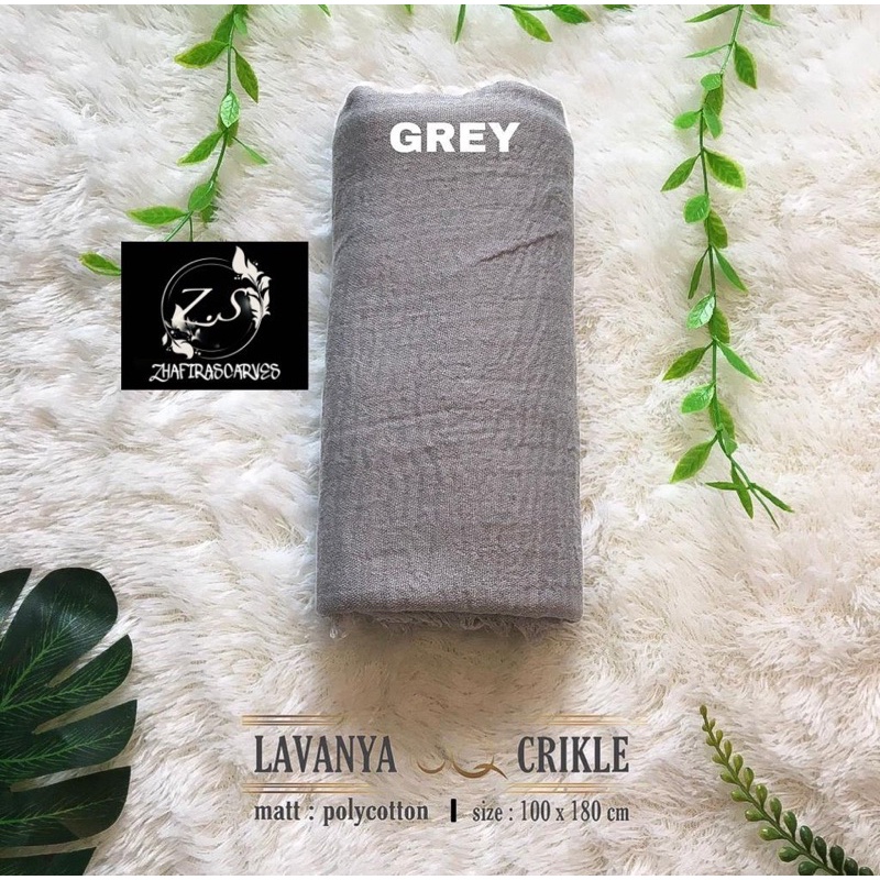 HIJAB Best Seller PASHMINA CRINKLE / CRINCLE - PASHMINA CUTTON CRINKLE / NEGRO / KUSUT-Grey