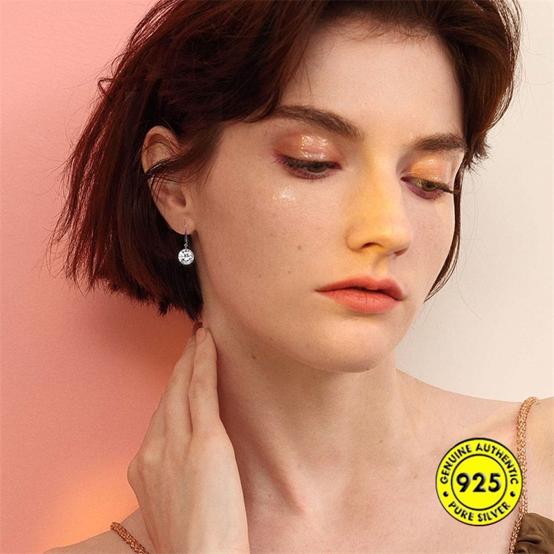 Anting Tusuk Sterling Silver 925 Dengan Berlian Imitasi Untuk Wanita