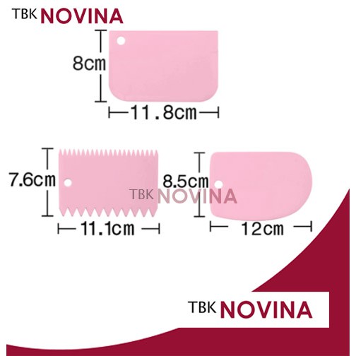 SCRAPER 3 IN 1 ALAT POTONG ADONAN KUE / PISAU ADONAN PLASTIK