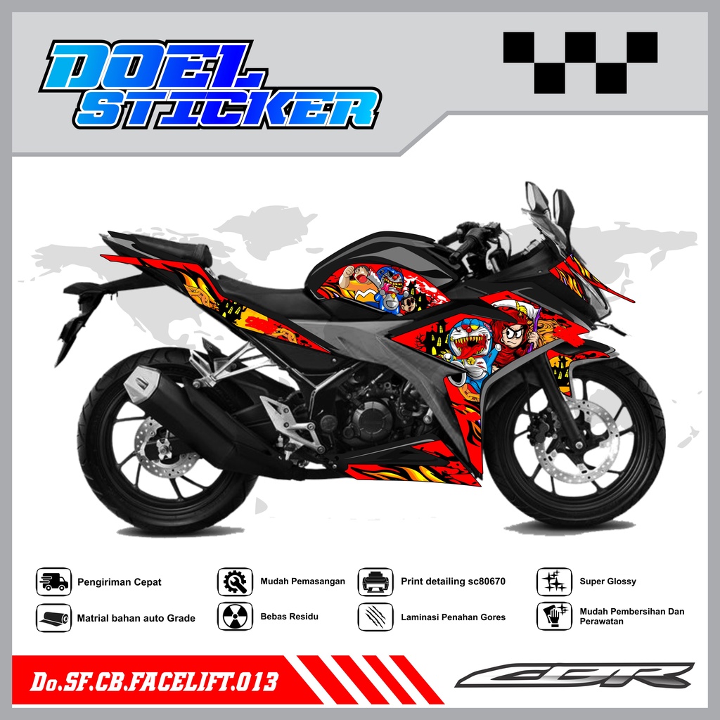 STICKER STRIPING CBR 150 R Facelift - STICKER STRIPING SEMI FULL LIST VARIASI HOLOGRAM , CROME CBR 150 R Facelift DOEL 013