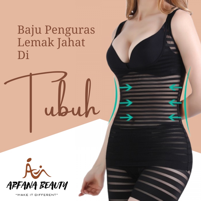 Pakaian Wanita Baju Body Shaper Vest And Pant Waist Trainer Korset Pelangsing Perut 2 In 1 CHS0377