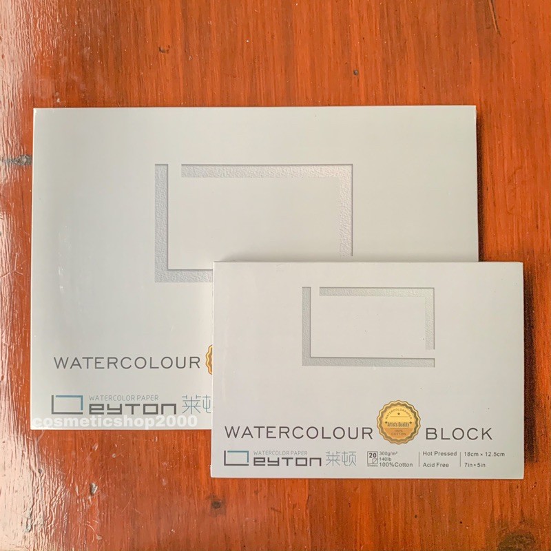 

Leyton Watercolor Pad Hot Press 27x19.5cm 18x12.5cm 300gsm Cotton