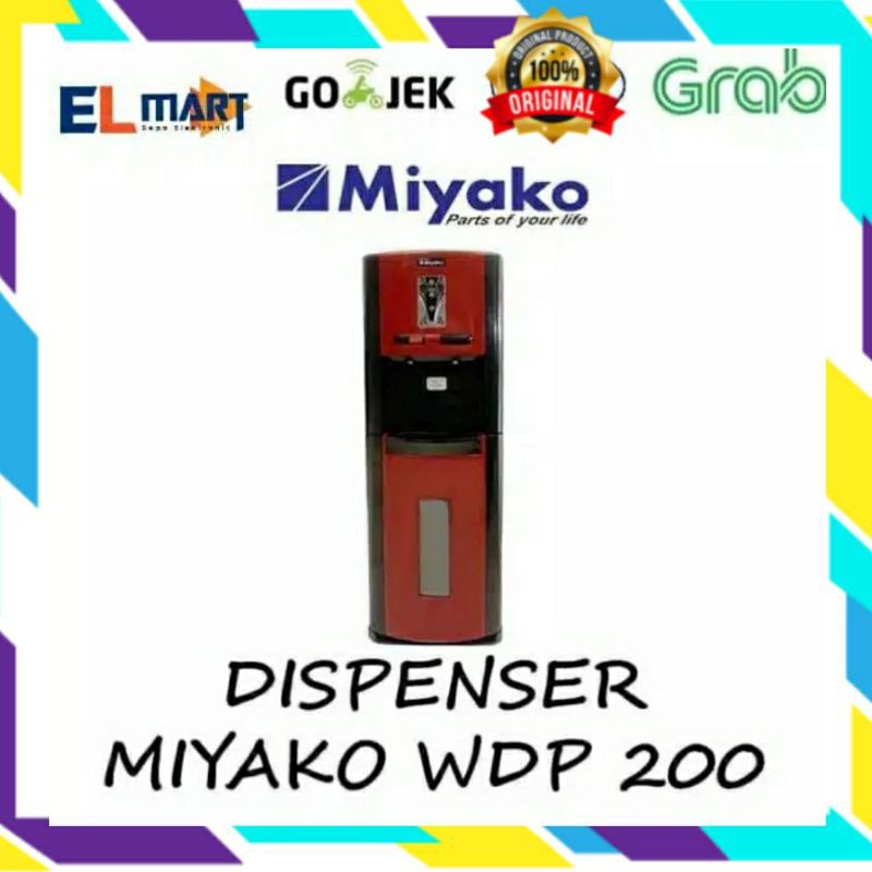 MIYAKO Water Dispenser Galon Bawah Panas Normal Hpt n Cool WDP 200 H / WDP200H (GOJEK)