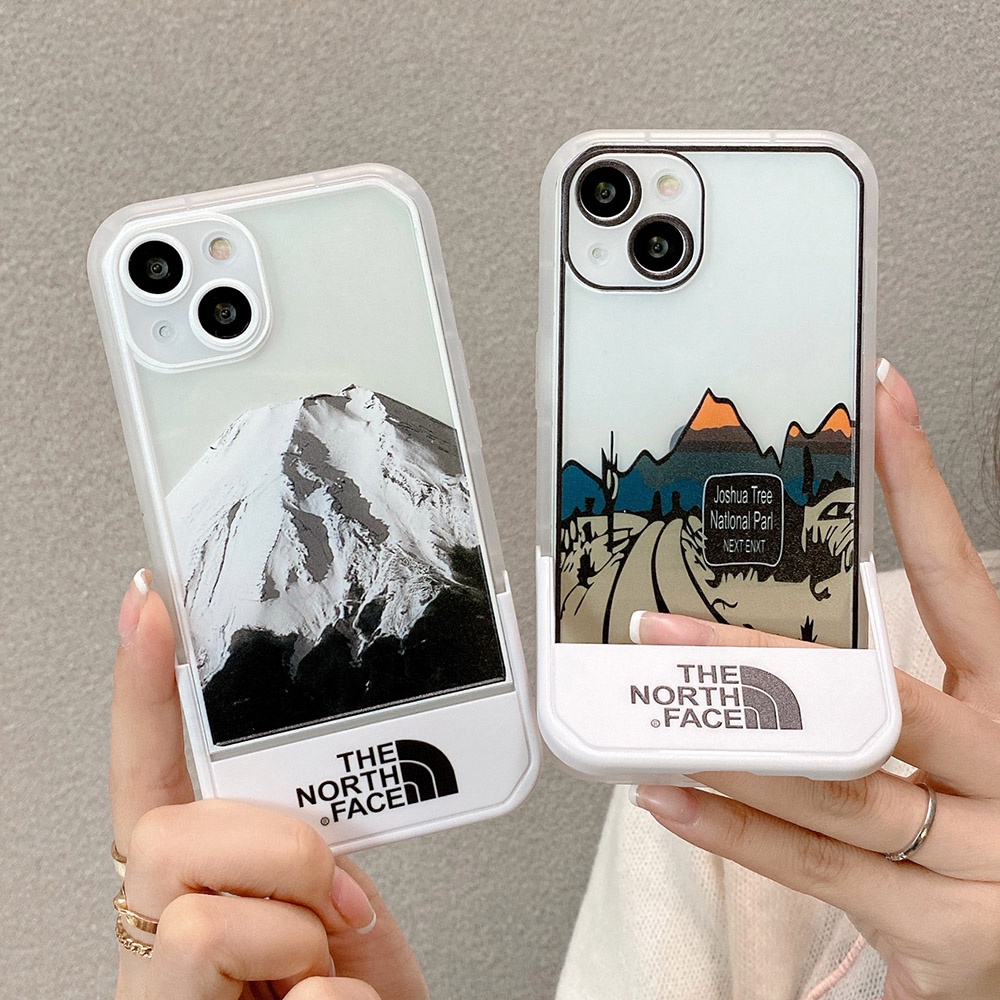 Casing Soft Case iPhone 13 Pro Max X XS Max XR 11 Pro Max 12 Pro Max Motif Kartun The North Face