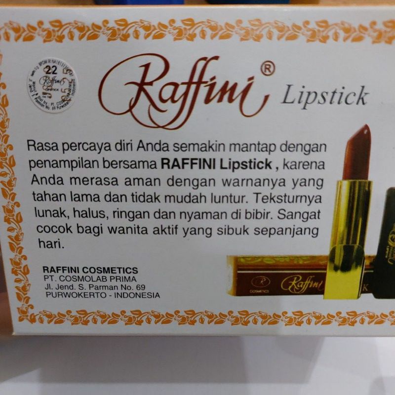 Raffini Lipstik Angin Bpom Nomor 22