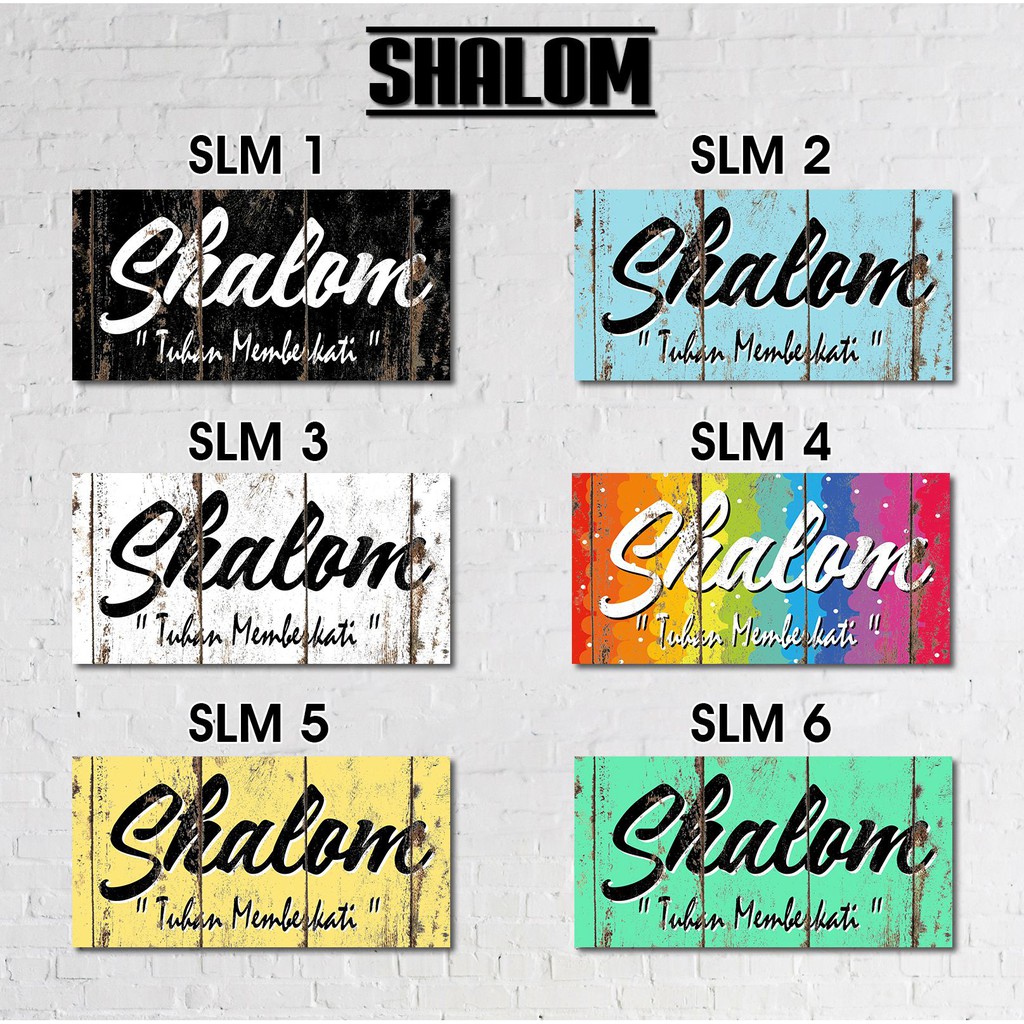 wall decor shalom hiasan dinding nasrani porster kayu shalom