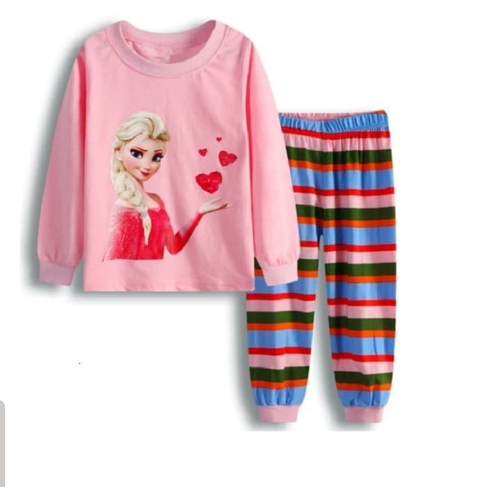 Baju tidur anak setelan piyama frozen elsa anna