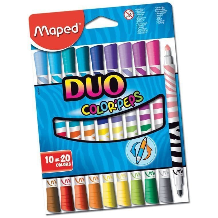 

Maped Felt Pen Duo x10 - 20 colors - Cardboard