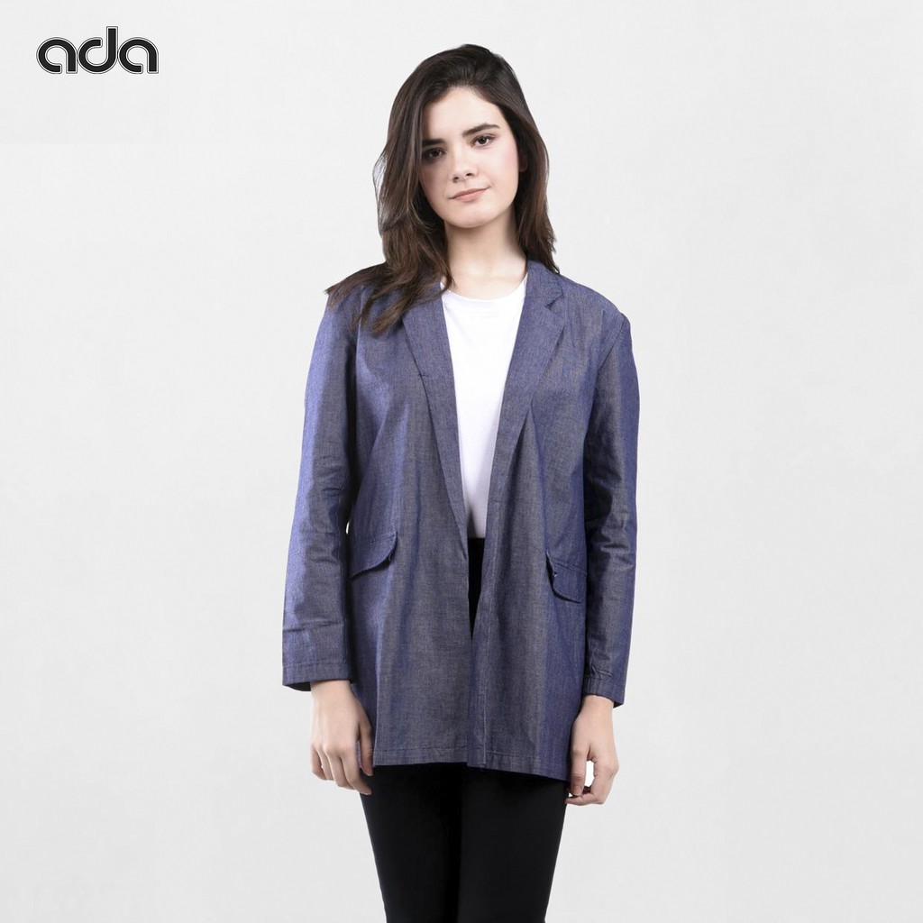 Ada Fashion Blazer  Denim  Free Ongkir Warna Navy Bahan 