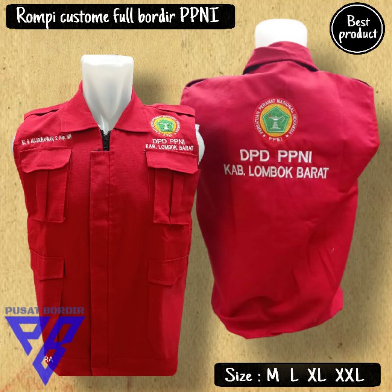 Rompi PPNI full bordir / rompi satgas / Rompi custome bordir PPNI / rompi garmen
