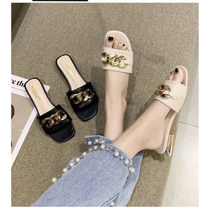 Sepatu import wanita/ sepatu import sepatu bling wanita murah Sepatu Hak 2cm PREMIUM RANTAI 809-6