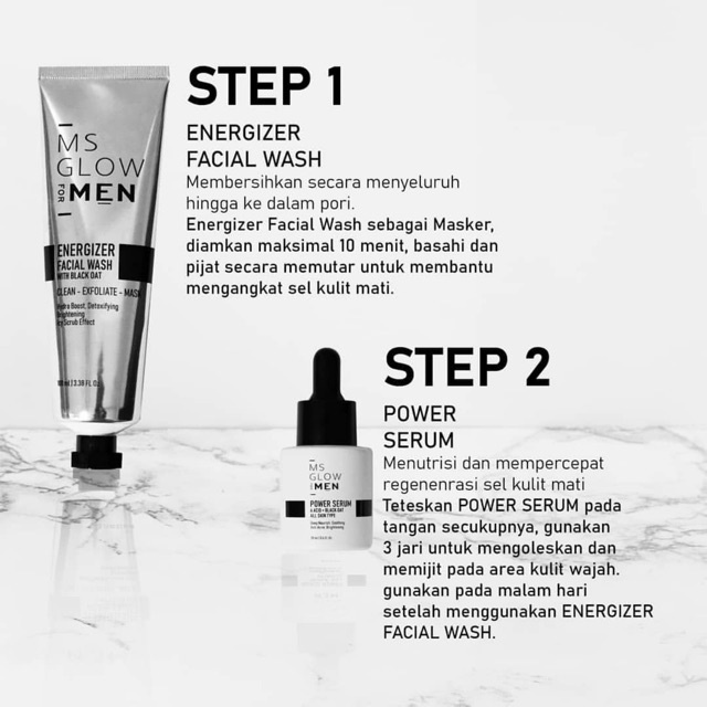 MS GLOW MEN Msglow For Men Paket Perawatan Wajah Pria Skincare Wajah Facial Wash Serum Cream Cowok