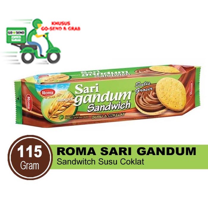 

Roma Sari Gandum Sandwich Susu & Coklat 115 Gram