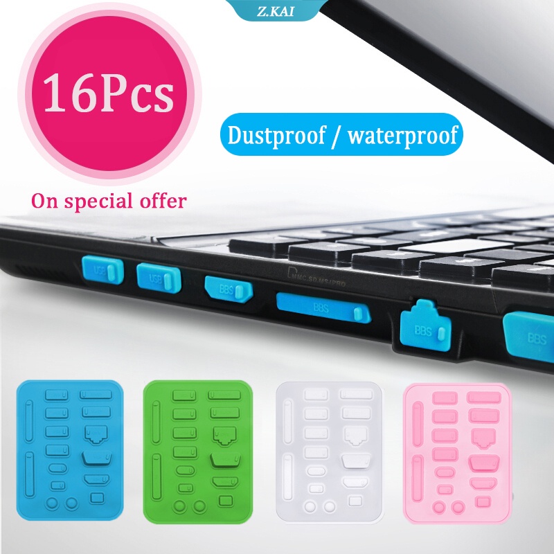 16pcs Plug Silikon Anti Debu Untuk Plug Usb / Laptop / Komputer